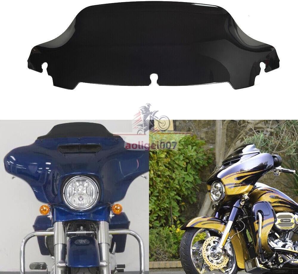 ya 23 10.7 baidi 7-inch Black Motorcycle Wave Windshield Suitable for 14-24 for Harley-Davidson Touring