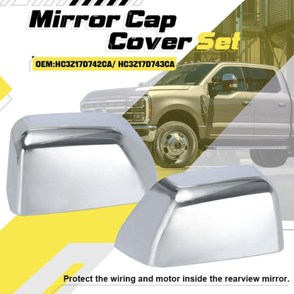 ya 11 9.14 baidiFor 2017-2023 for Ford F150 F250 F350 Super Duty Top Half Chrome Tow Mirror Covers