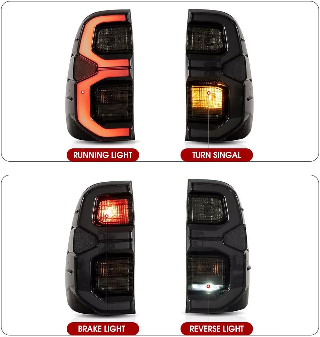 ya 7 8.24 baidi 1Pair LED Rear Tail Light with Turn Signal Assy for Toyota Hilux Revo 2015-2022