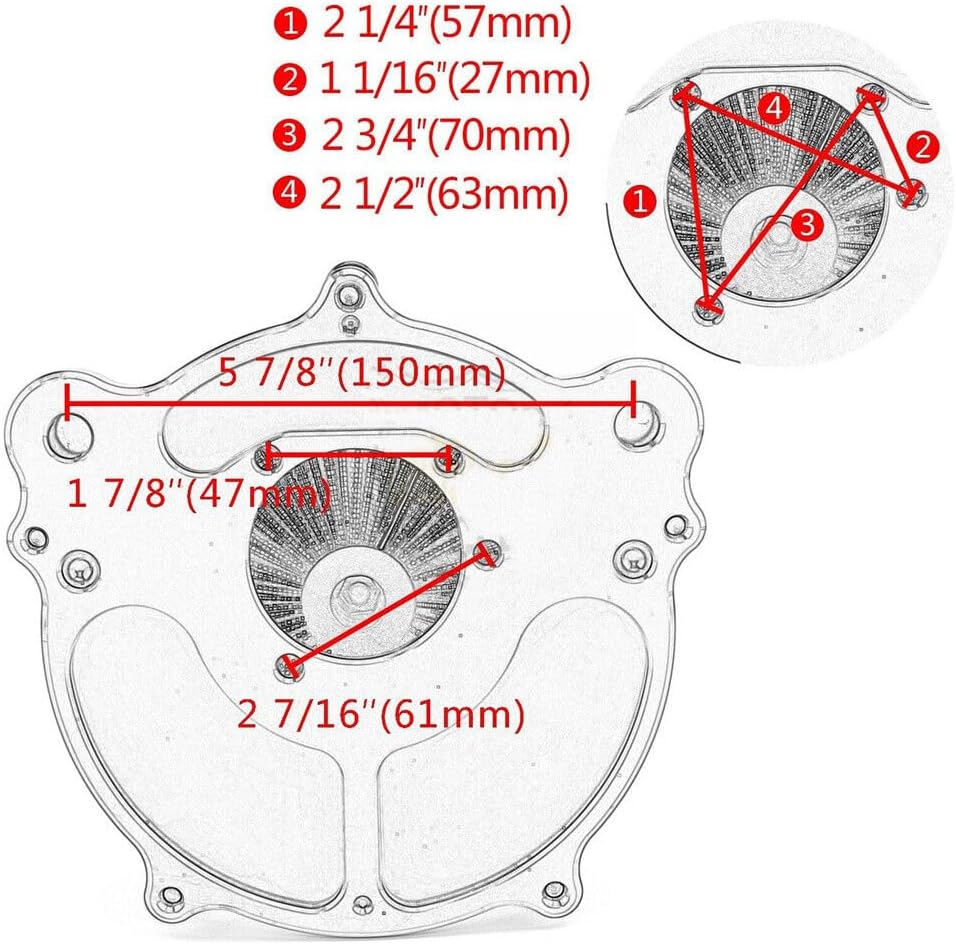 ya 5 8.10 Air Cleaner Intake Filter CNC for Harley EVO Twin Cam Dyna Softail Fatboy 93~17