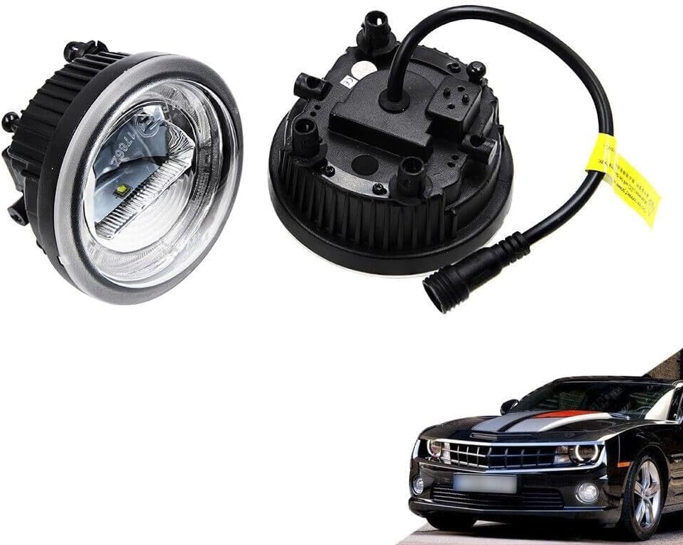 ya 7 8.24 baidi Clear Halo Ring White LED Fog Light DRL Kit for Chevrolet Camaro 2010-2013