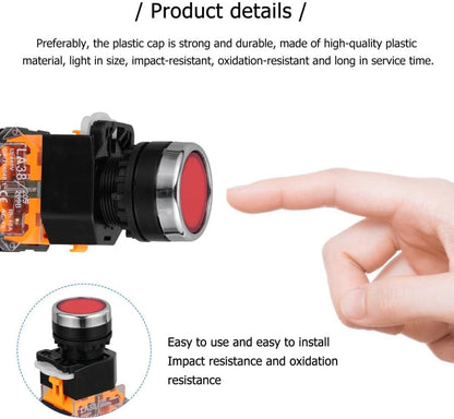 ya 13 9.15 baidi 3 Pcs Self-reset Switch Button Momentary Panel Cutout Accessories