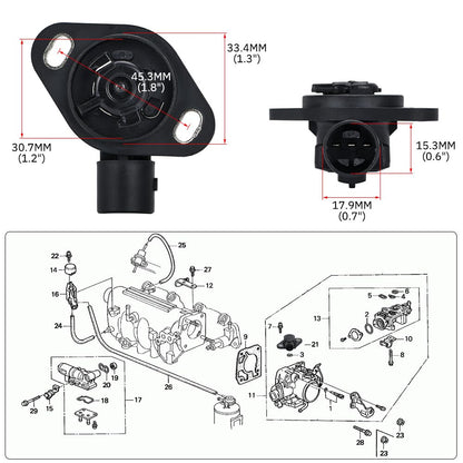ya 12 10.8 baidi TPS Throttle Position Sensor for Honda for Civic for Acura 88-01 37825PAAA01 16400P06A11