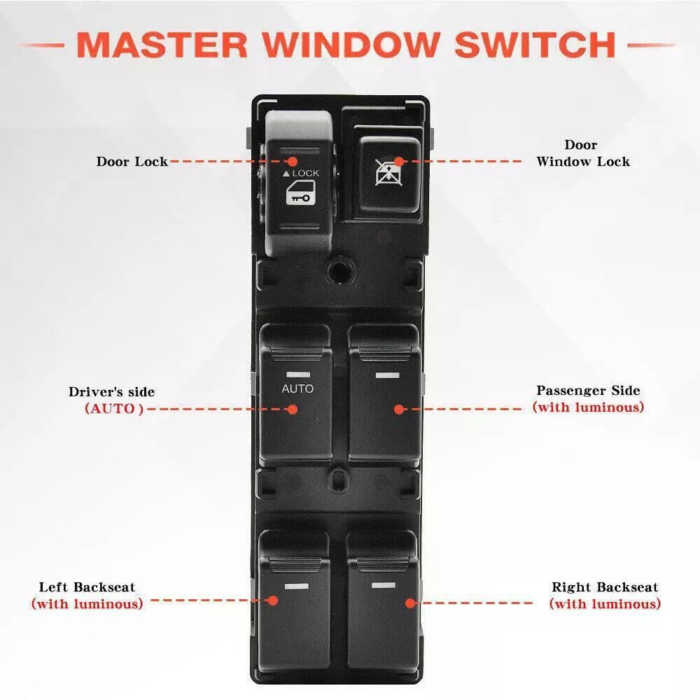 ya 8 8.24 baidi 93570-2P100 Power Window Switch Fit for Hyundai for Sorento Anti Jam Safety Control
