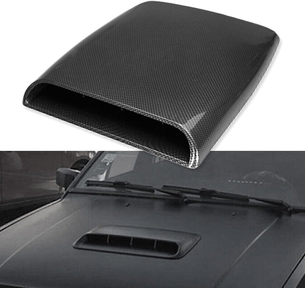 ya 4 8.14 Universal Carbon Car SUV Decorative Air Flow Intake Scoop Bonnet Vent Cover Hood
