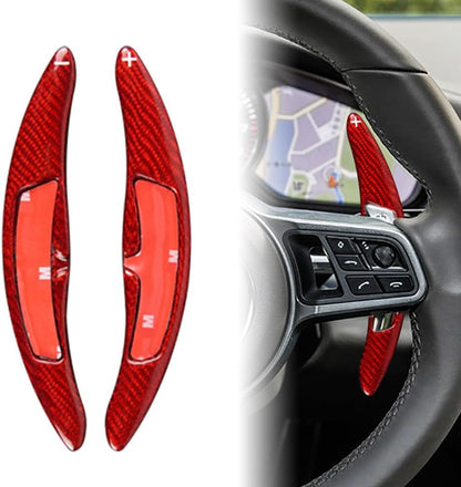 ya 5 8.24 baidi Red Carbon Fiber Steering Wheel Paddle Shifter Extension for Porsche for PANAMERA