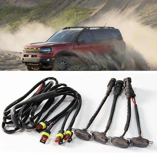 ya 4 8.10 4pcs for Ford Bronco Sport 2021-2023 Front Grille LED Light Raptor Style Trim