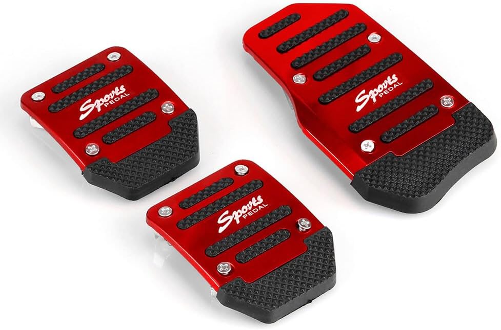 ya 11 9.14 baidiRed 3X Vehicle Accelerator Brake Foot Pedal Cover Pad Car Auto Transmissio