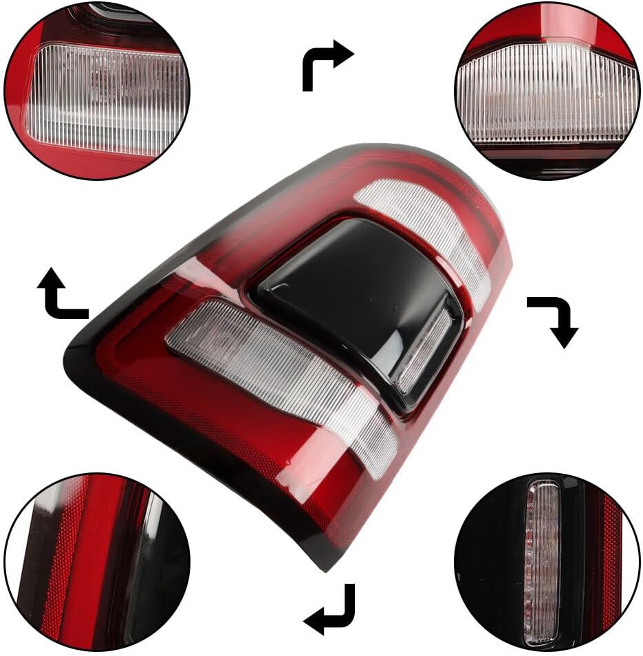 ya 4 8.10 Left Rear/Driver Side LED Red Tail Light Assembly for 2019-2022 for Dodge for Ram 1500