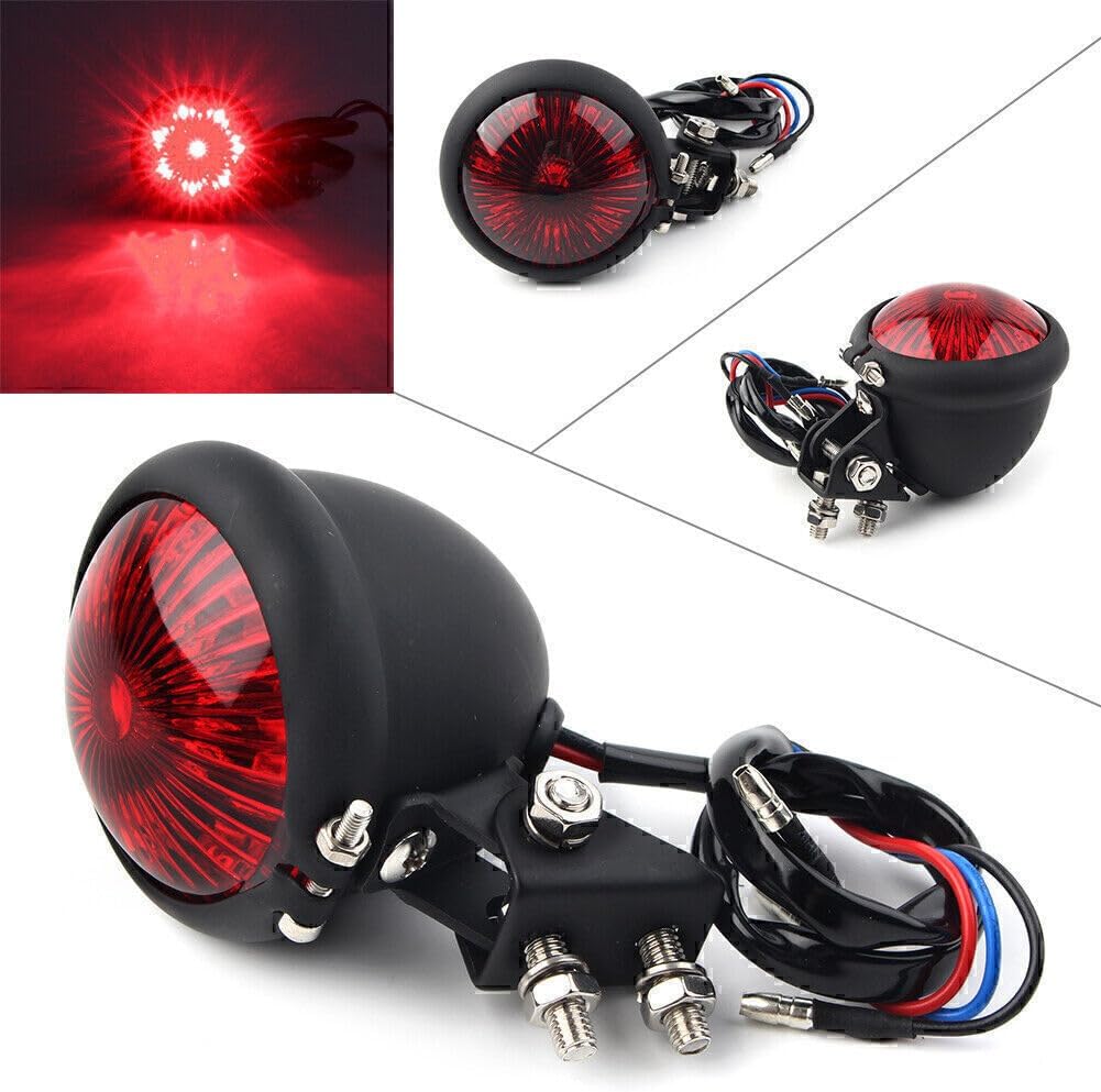 ya 10 9.16 zhengce Red LED Rear Tail Light Brake Taillight Stop Lamp Fit Harley Bobber Cafe Bi