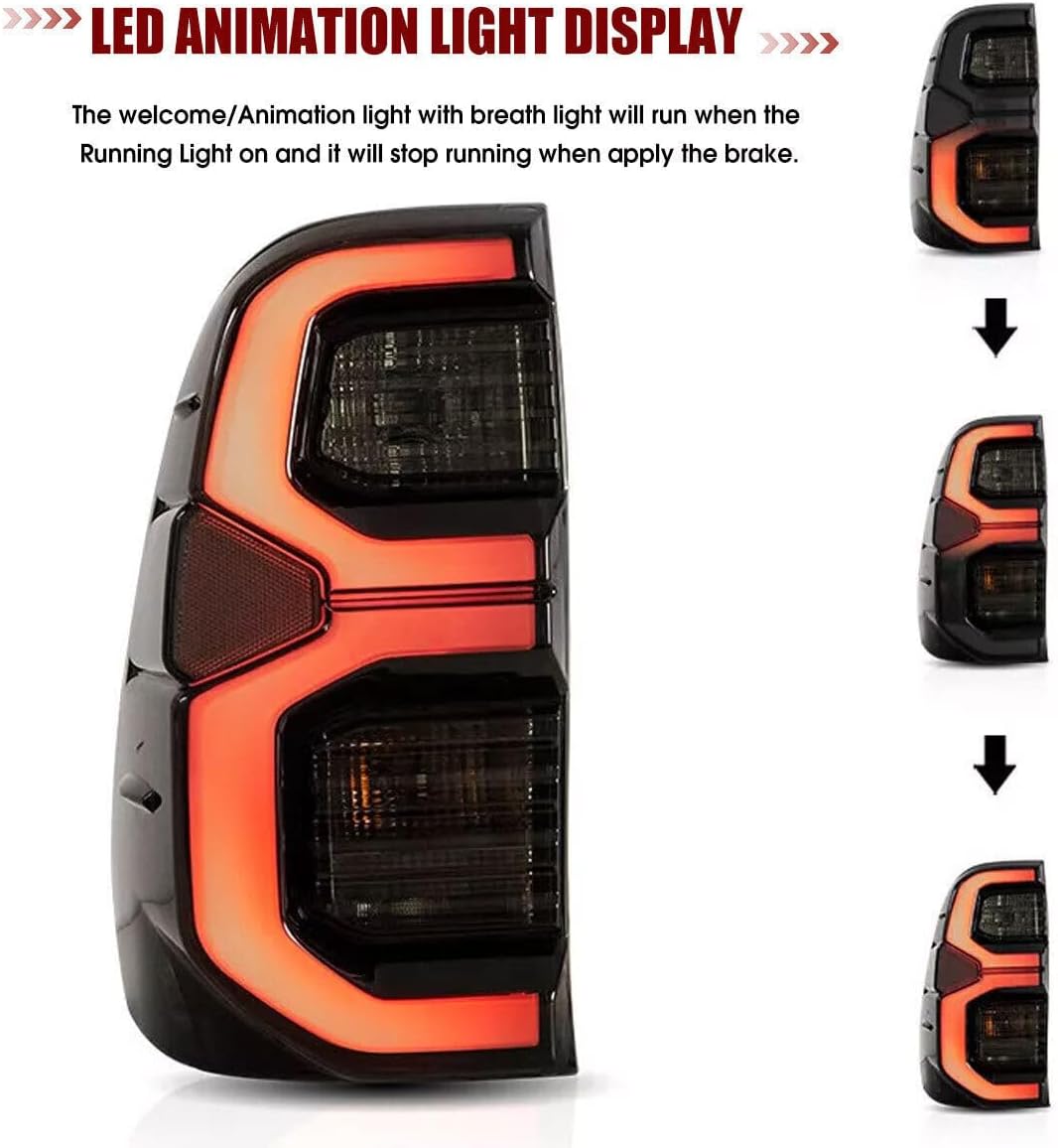 ya 7 8.24 baidi 1Pair LED Rear Tail Light with Turn Signal Assy for Toyota Hilux Revo 2015-2022