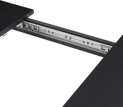 ya 28 10.13 baidi 59'' Extendable Dining Table, Modern Wooden, Seats 4-8, Small Space, Black