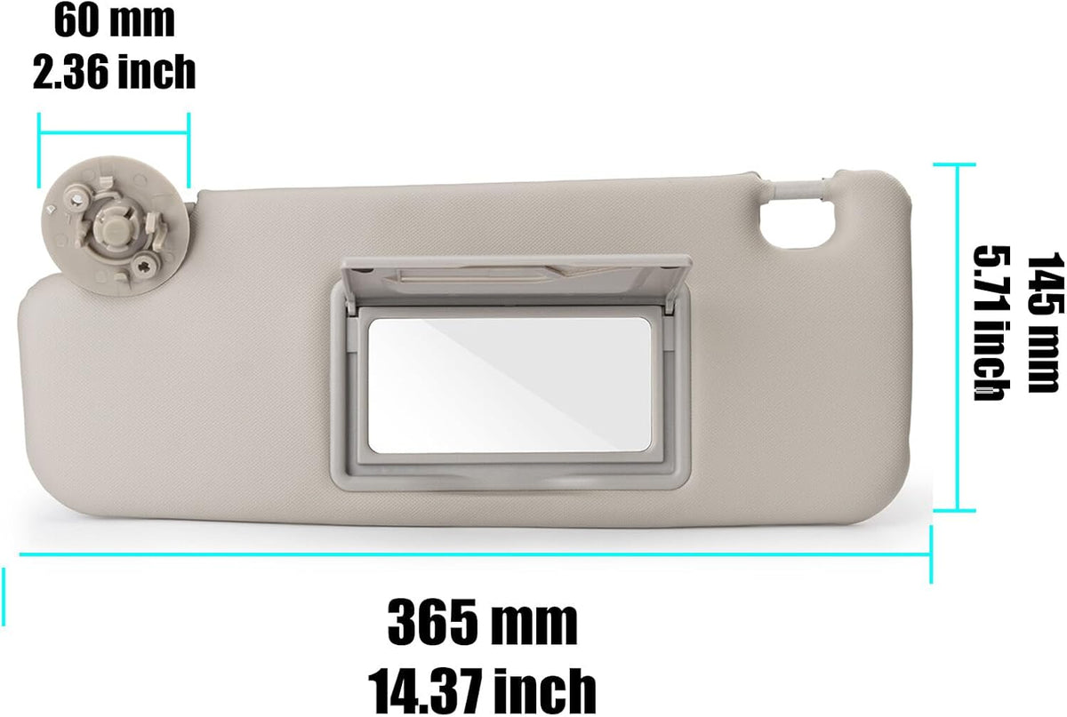 ya 11 9.14 baidiP95327509 Left Front Grey Sun Visor for Chevrolet Sonic RS 1.4L 2013-2016 1.4L