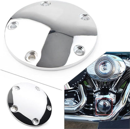 ya 4 8.14 Fit for Harley Twin Cam Softail Dyna Touring 99-17 Chrome Domed Timing Points Cover