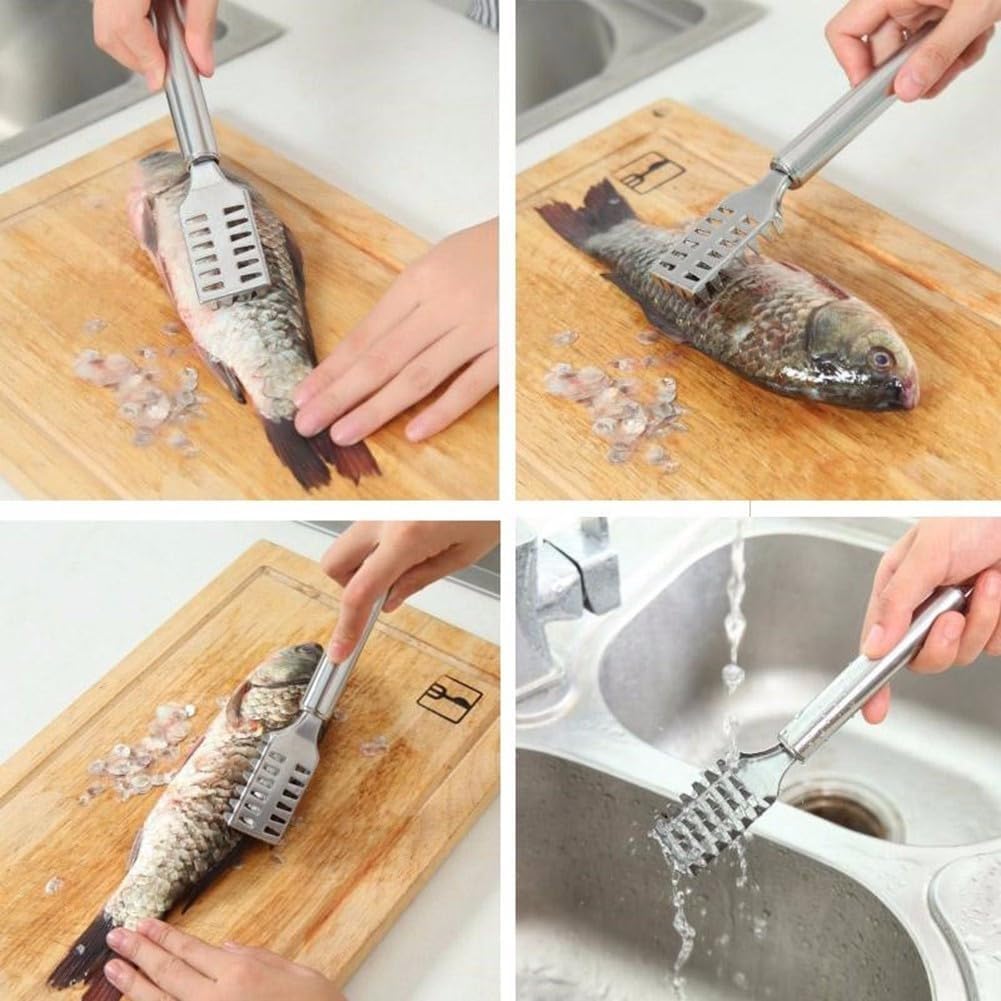 ya 14 9.20 baidi 1 Piece Fish Scaler Remover Tool Fish Scaler Brush Stainless Steel Sawtooth-1