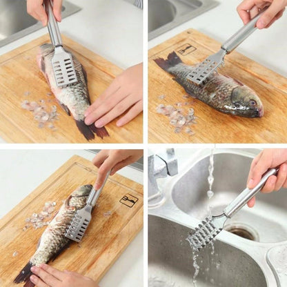 ya 14 9.20 baidi 1 Piece Fish Scaler Remover Tool Fish Scaler Brush Stainless Steel Sawtooth-1