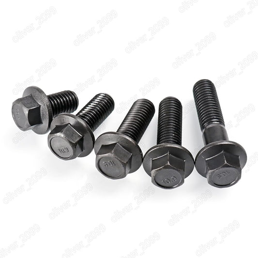 ya 16 10.20 baidi M6 M8 M10 M12 M14 M16 Black Steel Hexagon Flange Bolts Hex Flange Head Screws