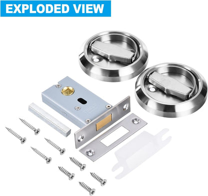 ya 26 10.21 baidi 4.8mm Round essed Pull Handle Knob, Hidden Handle Knob, Silver Tone