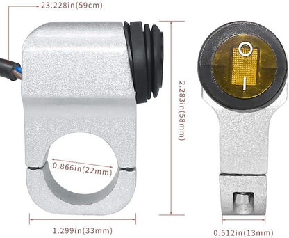 ya 4 8.14 12V 22mm Motorcycle Switch Push Button 10A with Yellow Indicator Light