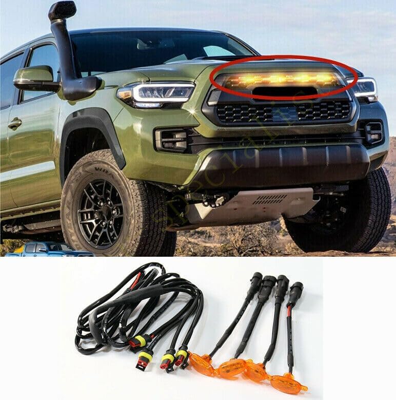 ya 7 8.24 baidi for Toyota Tacoma 2016-2021 Front Grille LED Light Raptor Style Grill Cover 4Pcs