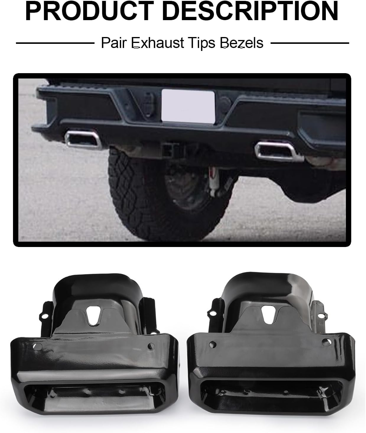 ya 6 8.24 baidi Tips Bezels Fit for GMC for Sierra for Chevy for Silverado 1500 2019-2024 Left+Right