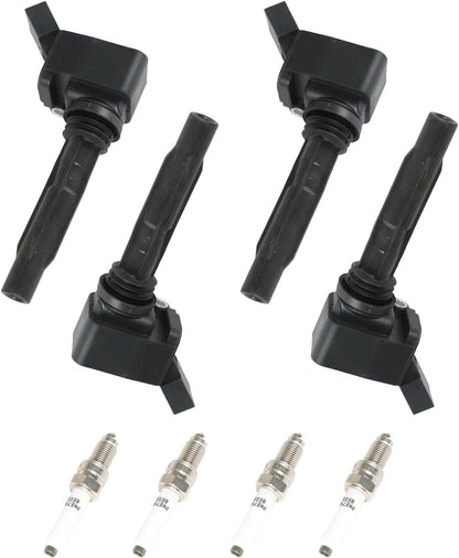 ya 9 10.24 4pcs Ignition Coils & Iridium Spark Plug Kit for VW for JETTA for Audi 2016-2018