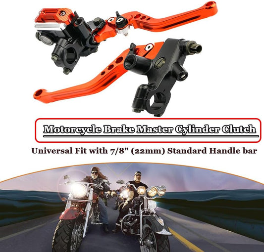ya 4 8.14 7/8 22mm Brake Lever Clutch Lever Motorcycle Brake Pump Cylinder Universal Orang