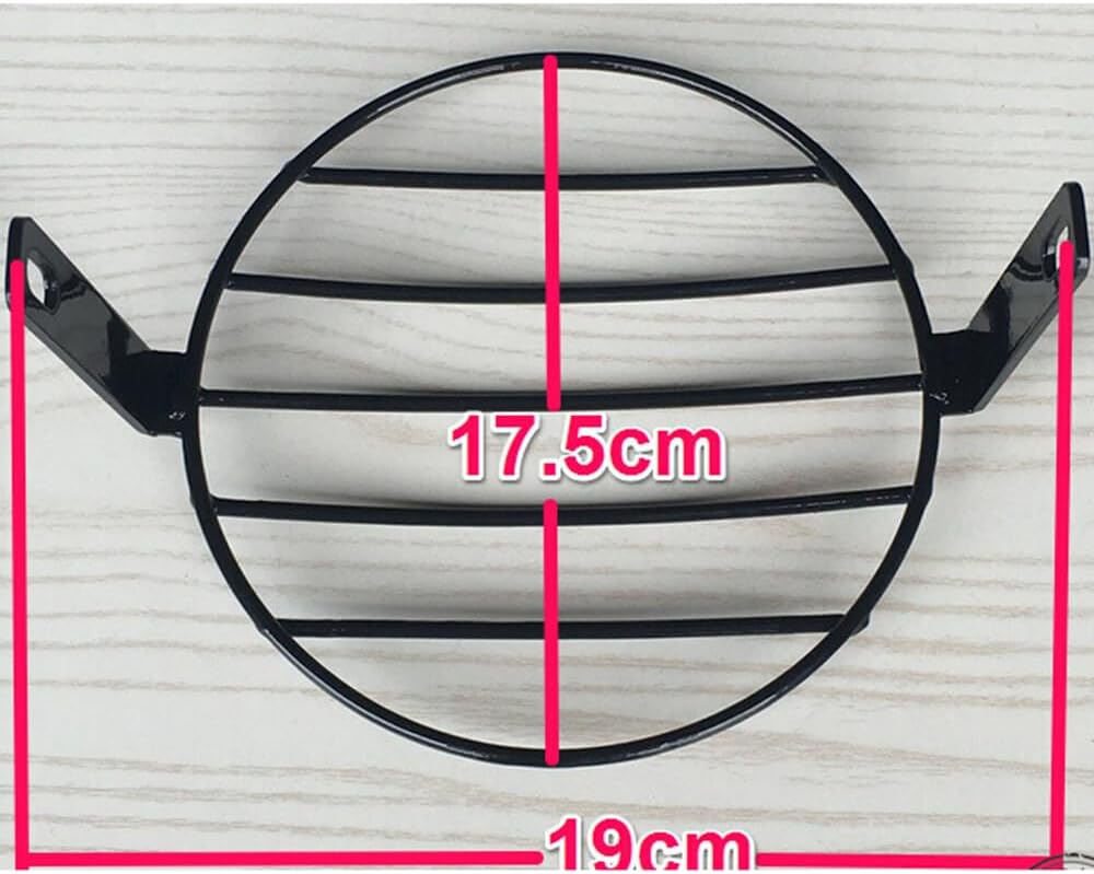 ya 4 8.14 7 Inch Aluminum Alloy Motorcycle Headlight Mesh Grill Cover Black For Harley Cafe Racer