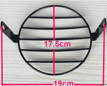 ya 4 8.14 7 Inch Aluminum Alloy Motorcycle Headlight Mesh Grill Cover Black For Harley Cafe Racer