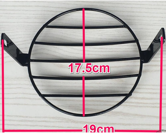 ya 4 8.14 7 Inch Aluminum Alloy Motorcycle Headlight Mesh Grill Cover Black For Harley Cafe Racer