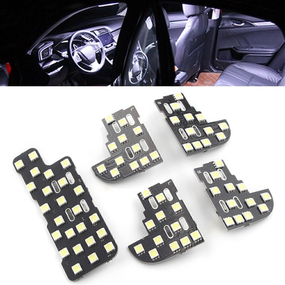 ya 3 8.24 baidi 5 Piece White Car Interior Dome Map Reading Light Bulbs for 2005-2008 for Honda Odyssey 