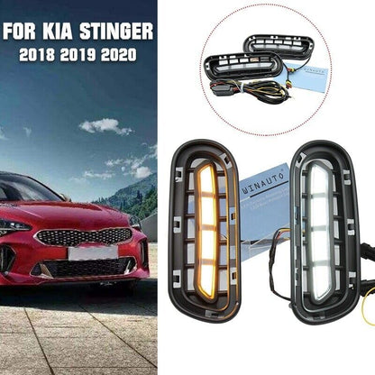 ya 3 8.24 baidi One pair of daytime running lights 12V front fog lights DRL for Kia Stinger 2018 2019 2020