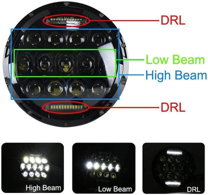 ya 14 9.20 zhengce For FJ Cruiser 2007-2014 7 Projector Round LED Headlight Combination High/-1