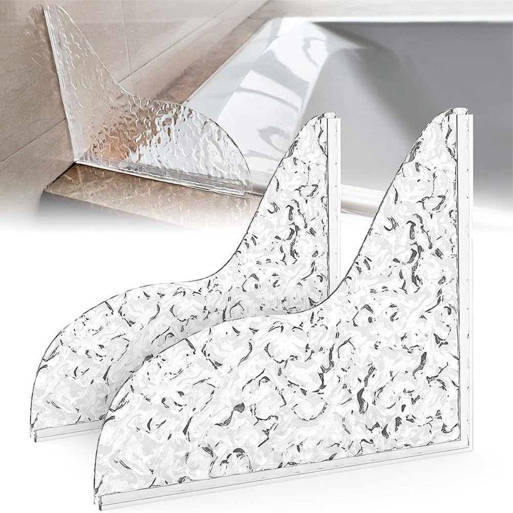 ya 28 10.13 baidi 2pcs Shower Splash Guard Acrylic Bathroom Waterproof Bathtub Corner for Res