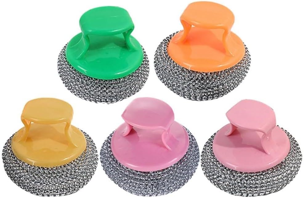 ya 26 10.21 baidi 5PCS Steel Wire Brush with Handle Pot Pan Dish Washing Brush Multifunctional