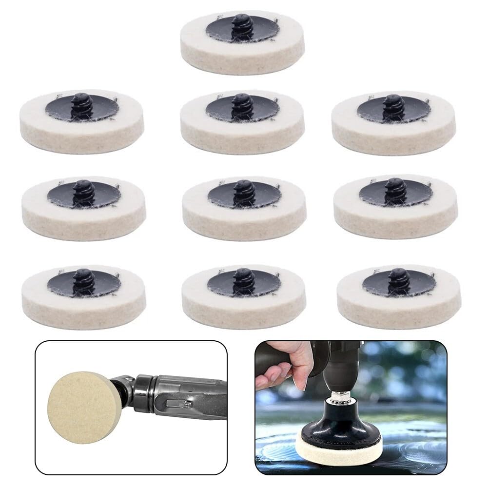 ya 13 9.15 baidi 10PCS 2 Inch Wool Buffing Polishing Pad Die Grinder Drill Roll Lock Sanding Disc