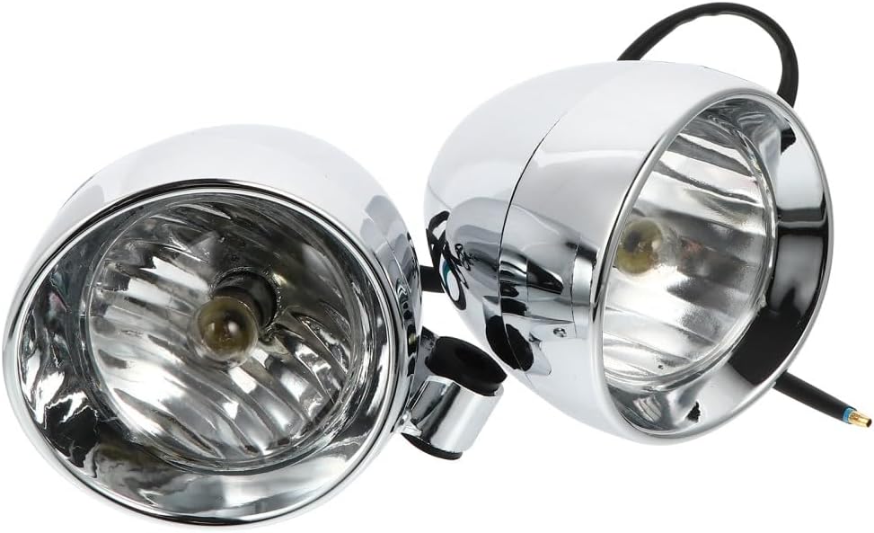 ya 6 8.24 baidi 2 Pcs Retro Bullet Fog Light Auxiliary Driving Motorcycle Headlight