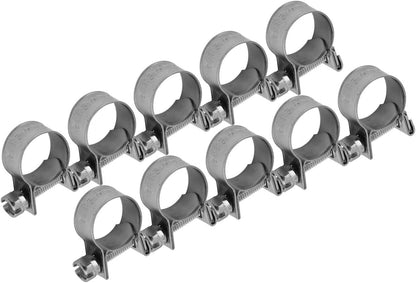 ya 26 10.21 baidi 10pcs 13mm-15mm Stainless Steel Fuel Line Pipe Hose Clamp Clip Tools