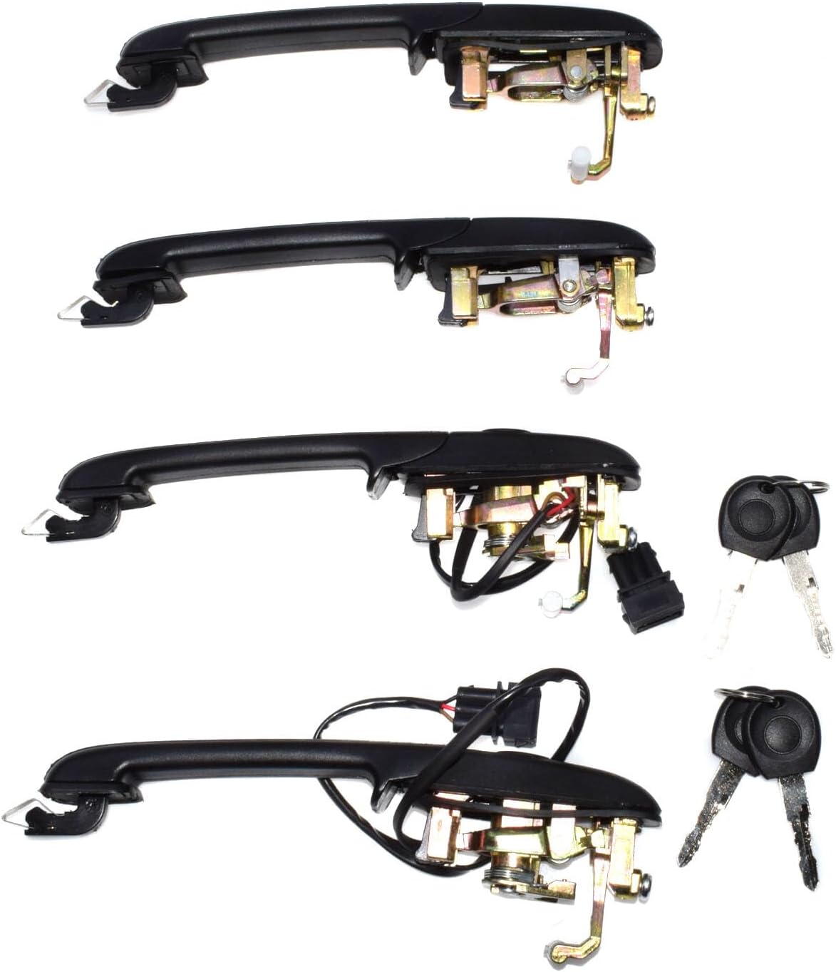 ya 2 8.15 4 Pack Exterior Door Handles with Key Driver Passenger Side for VW Passat 1994-1997