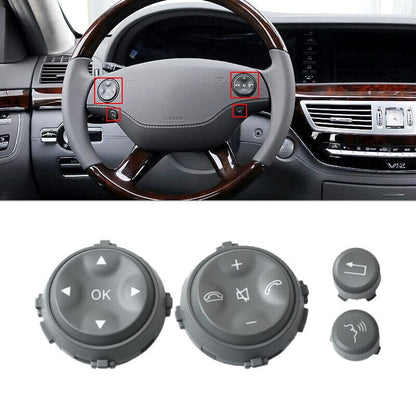 ya 6 8.24 baidi 4pcs Steering Wheel Switch Buttons for Mercedes-Benz W221 S Class 2006-2009 Acc