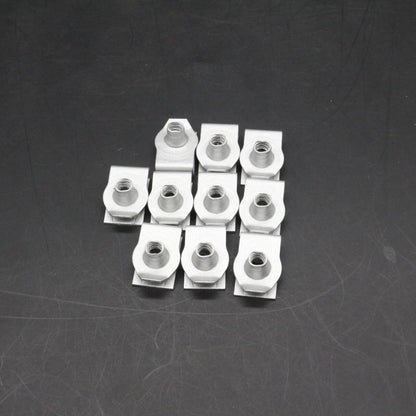 ya 5 8.10 10Pcs Silver Front & Rear Bumper Extruded U Nut Retainer Clip 11513599 for GM