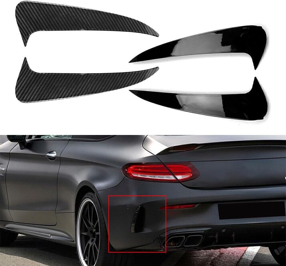 ya 4 8.14 for Mercedes-Benz C Class Coupe C205 Pair Rear Bumper Splitter Canard Air Vent