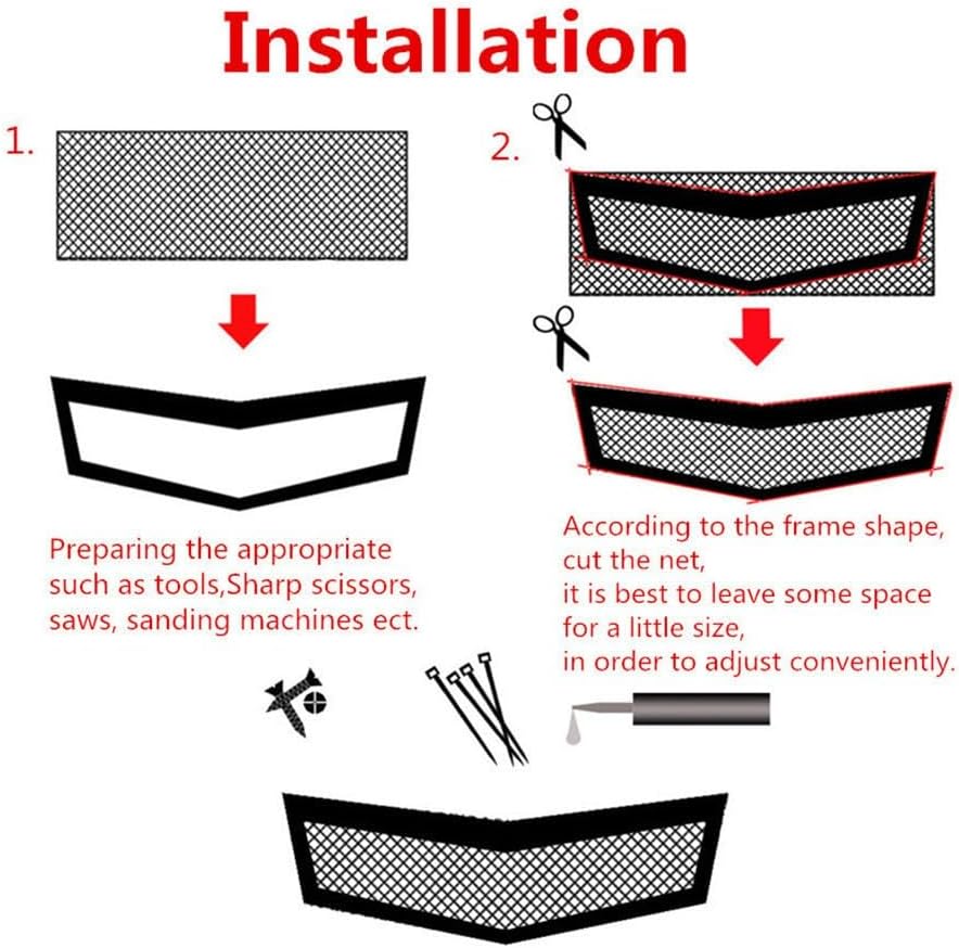 ya 2 8.15 Universal Black Aluminium Car Bumper Lower Upper Grille Cover Mesh Net 40 x13