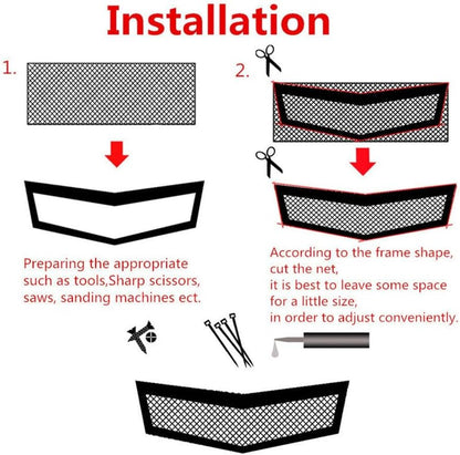ya 2 8.15 Universal Black Aluminium Car Bumper Lower Upper Grille Cover Mesh Net 40 x13