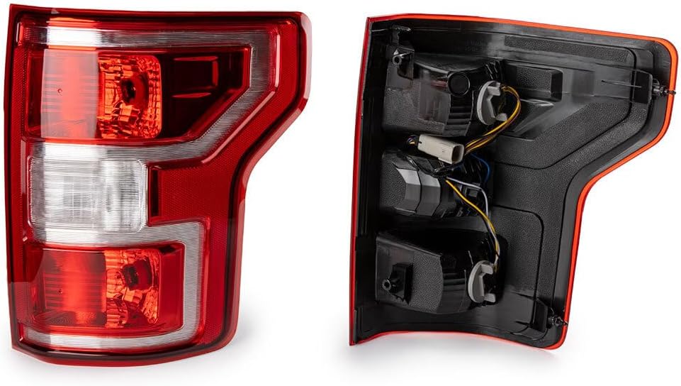 ya 4 8.24 baidi Fit For 2018-2020 for Ford F150 F-150 LH+RH Red Rear Tail Lights Replacement