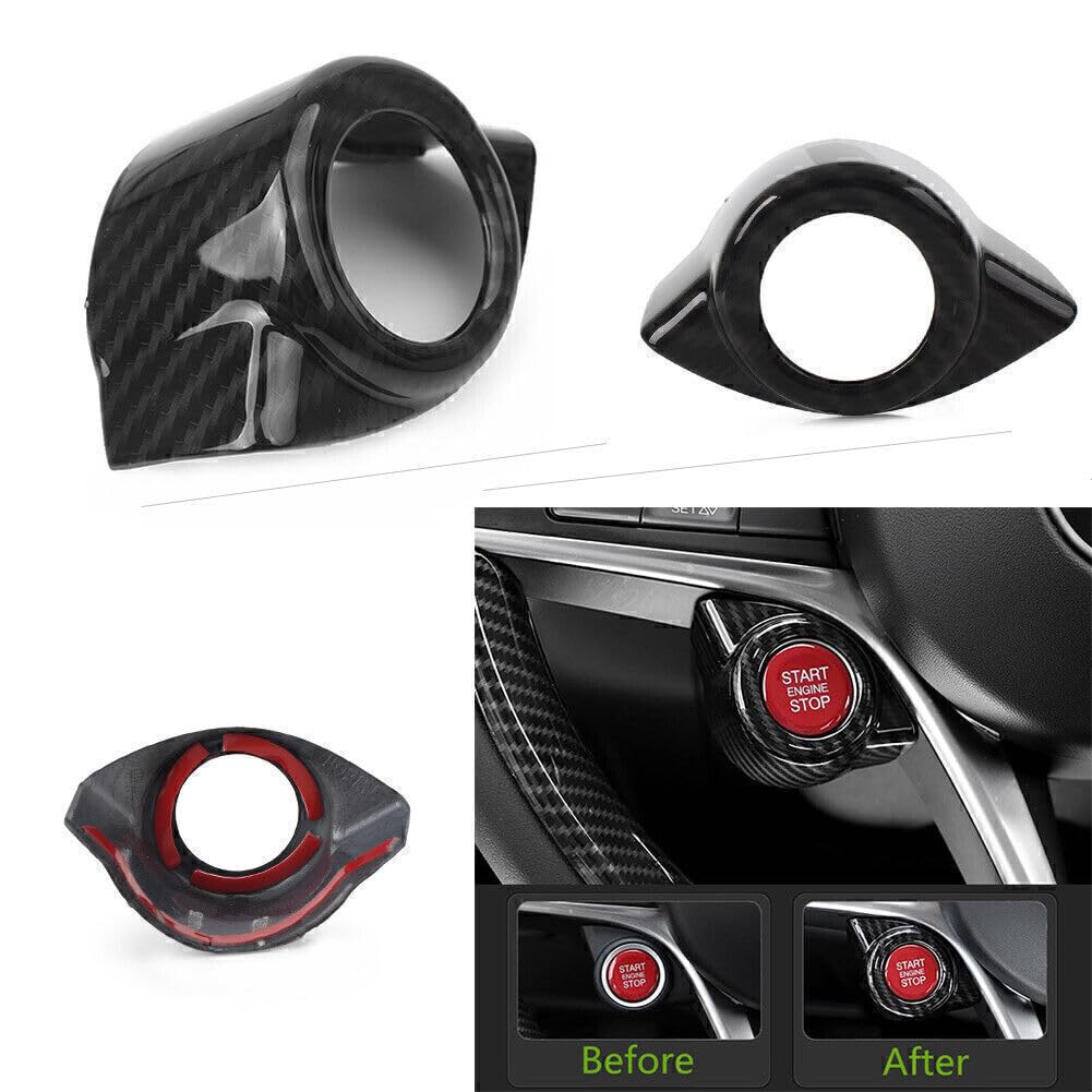 ya 6 8.24 baidi for Alfa Romeo Giulia 17-18 Carbon Fiber Look Engine Ignition Button Cover Trim