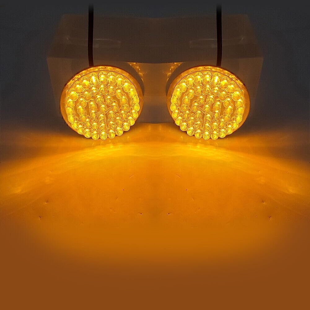 ya 4 8.10 Yellow LED Rear Turn Signal Light Blinker For Harley Softail Touring Sportster
