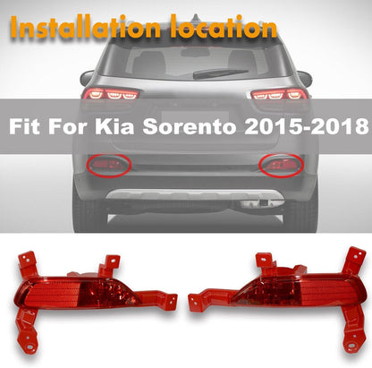 ya 7 8.24 baidi 2pcs Tail Reflector Rear Bumper Fog Lamp Lights for Kia Sorento 2015 2016-2018