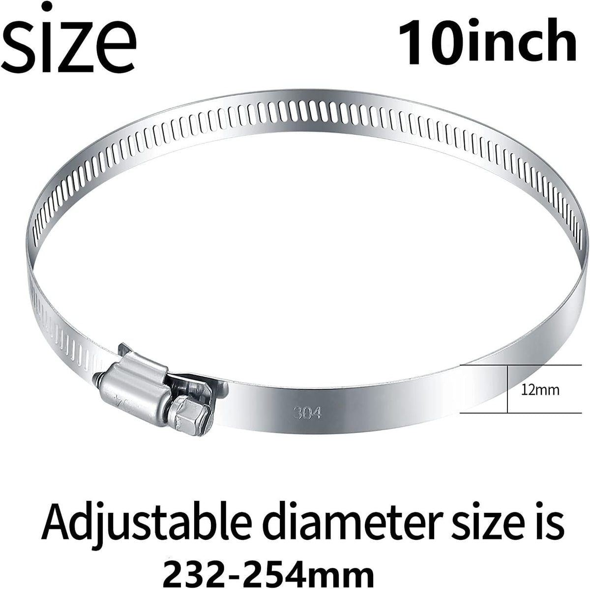 ya 11 9.14 baidi6 Pieces Stainless Steel Hose Clamps 10 Inch Worm Gear Hose Clamps Pipe Clamps Jubilee Clamps -
