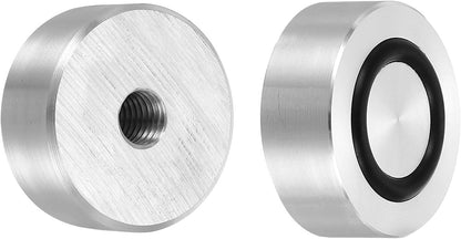 ya 26 10.21 baidi M8 30mm / 1.2 Dia 15mm Aluminum Disc Glass Top Adapter with Rubber Ring 4pcs